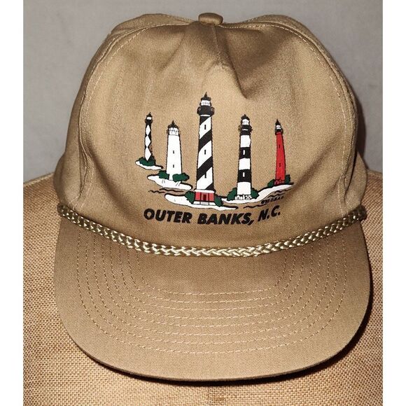 OUTER BANKS, NC Snapback cap/hat. Braided trim. Tan Adult fits all. Clean. - Picture 1 of 7